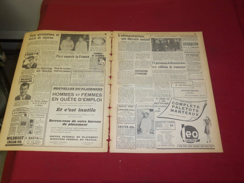 1945 OCT 20 LA PATRIE NEWSPAPER-FRENCH-400 MORTS; LE PRESIDENT PRISONNIER-FR1915