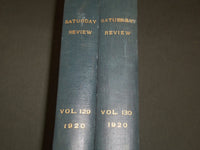 1920 SATURDAY REVIEW 2 BOUND VOLUMES - COMPLETE YR- PUBLISHED IN LONDON - R 1129