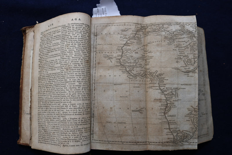 1806 BROOKES'S GENERAL GAZETTE - FOLD-OUT MAPS HARDCOVER BOOK BY - KD 9437