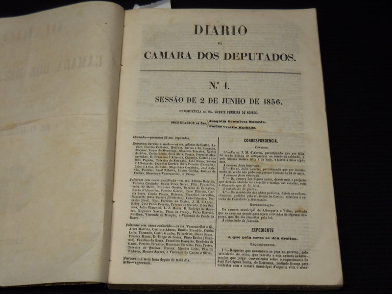 1856 JAN-JUL DIARIO DA CAMARA DOS DEPUTADOS VOLUMES LOT OF 3 - LISBOA - KD 2016K