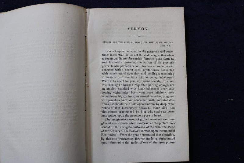 1839 BACCALUREATE SERMON DELIVERED IN CHAPEL OF THE WELEYAN UNIVERSITY - K 1399