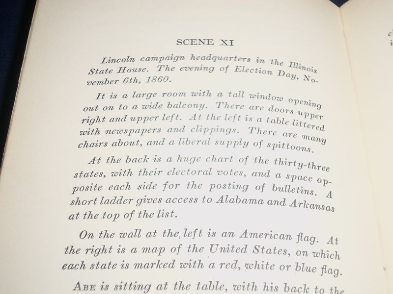 1940 ABE LINCOLN IN ILLINOIS PLAY IN 12 SCENES BOOK BY ROBERT SHERWOOD - KD 2170