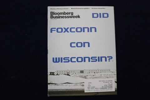 2019 FEB 11 BLOOMBERG BUSINESSWEEK MAGAZINE - DID FOXCONN CON WI COVER - E 11751