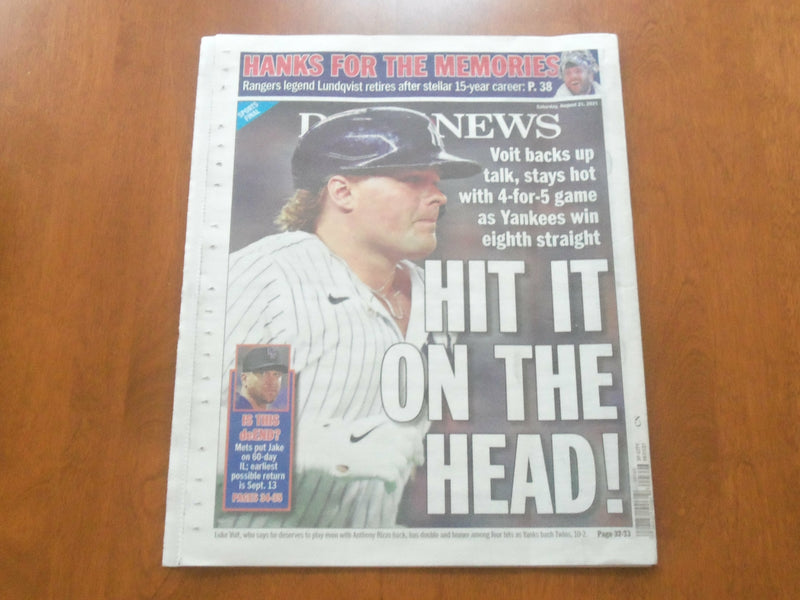2021 AUGUST 21 NEW YORK DAILY NEWS NEWSPAPER - NYC STAGES COMBACK CONCERT