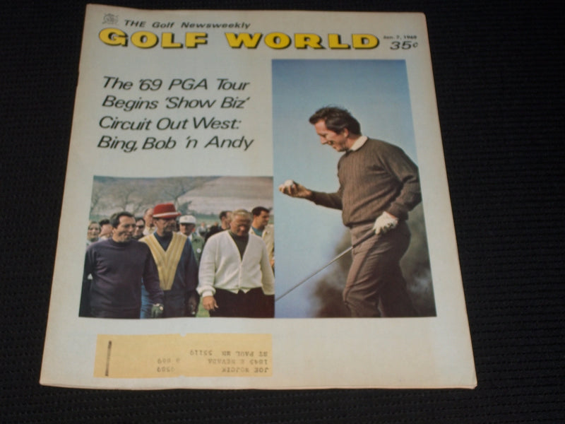 1969 JANUARY 7 GOLF WORLD MAGAZINE - BING CROSBY BOB HOPE FRONT COVER - E 6488