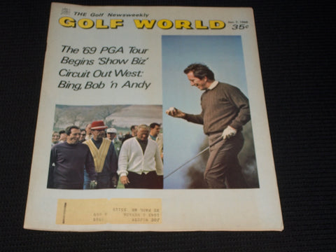 1969 JANUARY 7 GOLF WORLD MAGAZINE - BING CROSBY BOB HOPE FRONT COVER - E 6488