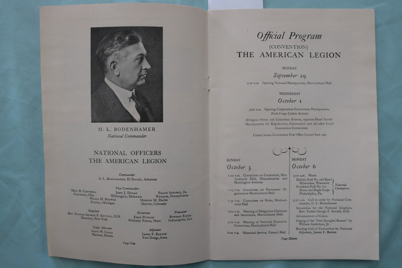 1930 AMERICAN LEGION BOSTON ANNUAL CONVENTION PROGRAMS - LOT OF 2 - K 3424
