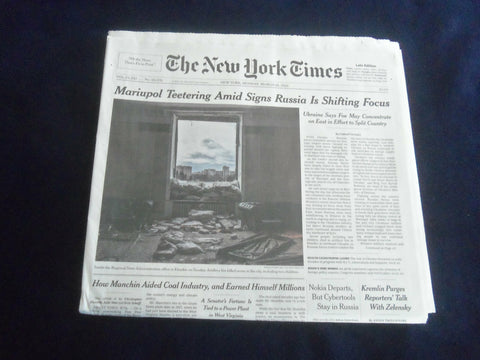 2022 MARCH 28 NEW YORK TIMES-MARIUPOL TEETERING AMID SIGNS RUSSIS SHIFTING FOCUS