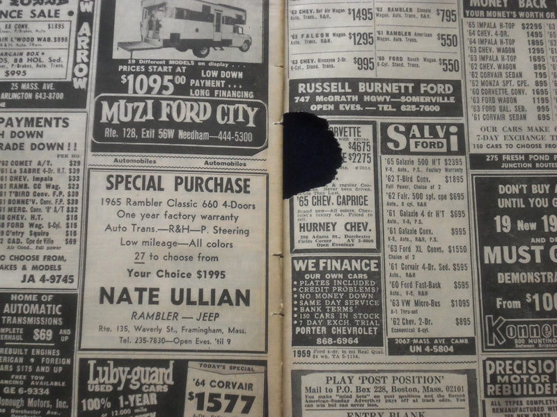 1965 NOV 17 BOSTON RECORD AMERICAN NEWSPAPER - VOLPE CALLS WAR PARLEY -NP 6308