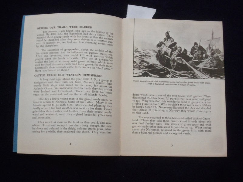 1944 PASTURE TRAILS - A STORY OF DAIRYING IN THE U.S. - SOFTCOVER BOOK - J 9628