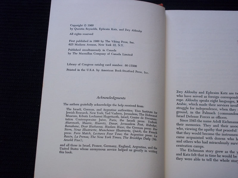 1960 MINISTER OF DEATH ADOLF EICHMANN STORY HARDCOVER BOOK - KD 7576