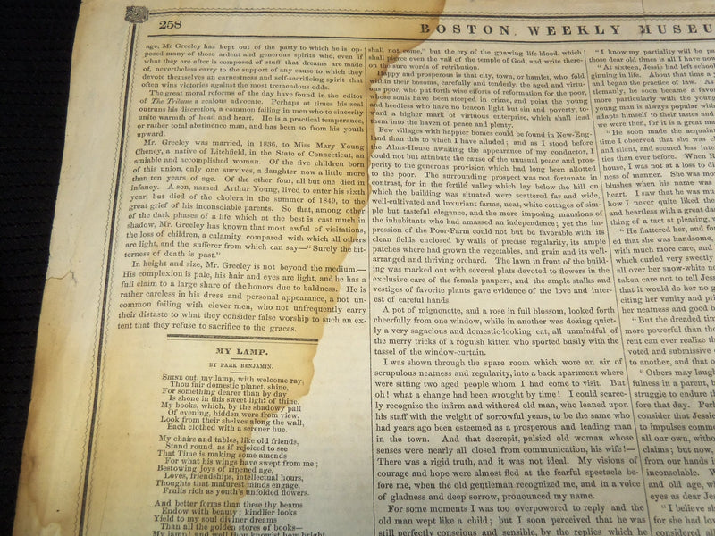 1851 JANUARY 25 THE BOSTON MUSEUM NEWSPAPER - HORACE GREELEY - CAESAR - NP 9035