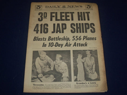 1945 JULY 23 NEW YORK DAILY NEWS - 3RD FLEET HIT 416 JAP SHIPS - NP 1744