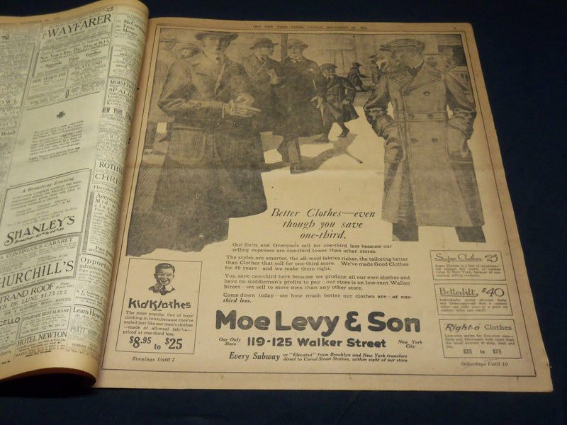 1919 DECEMBER 26 NEW YORK TIMES NEWSPAPER- MAURETANIA BATTERED BY SEAS - NT 8531