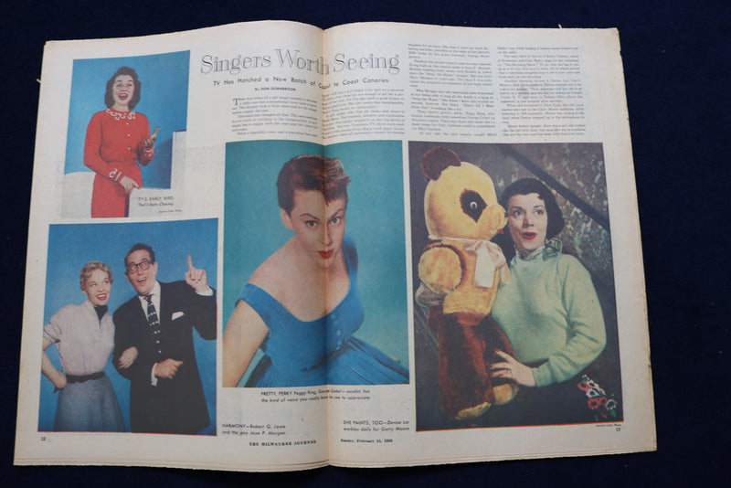 1955 FEBRUARY 13 SCREEN RADIO TELEVISION MAGAZINE - AURA VAINIO COVER - E 23115