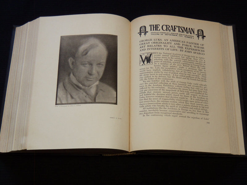 1907 APRIL-1909 SEPTEMBER THE CRAFTSMAN MAGAZINE BOUND VOLUME - KD 7894
