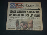 2001 SEPTEMBER 18 THE STAR-LEDGER NEWSPAPER - WALL STREET STAGGERS - NP 3477