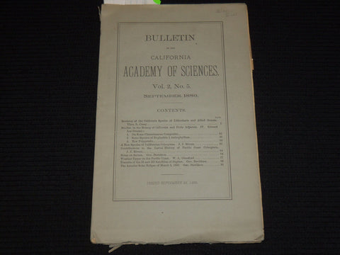 1886 SEPTEMBER CALIFORNIA ACADEMY OF SCIENCES BULLETIN - VOLUME 2 NO. 5 - K 553