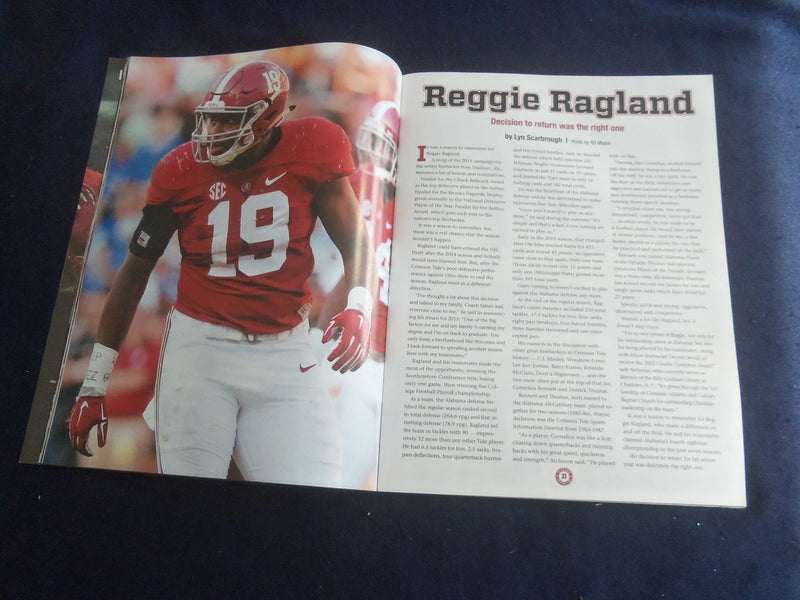 2016 LINDY'S SPORTS PRESENTS MAGAZINE - ALABAMA - 2015 NATL CHAMPIONS - SP 1220N