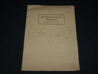 1923 NEW ENGLAND COMPANY POWER SYSTEM REPORT - SOFTCOVER - J 6902