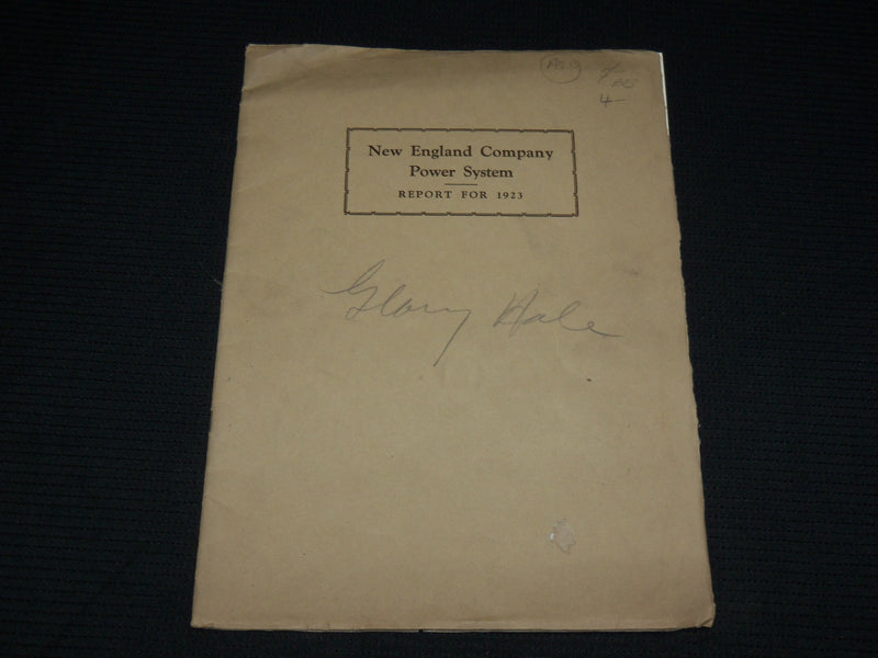 1923 NEW ENGLAND COMPANY POWER SYSTEM REPORT - SOFTCOVER - J 6902