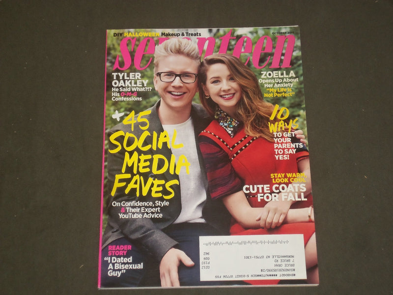 2015 OCTOBER SEVENTEEN MAGAZINE - TYLER OAKLEY & ZOELLA COVER - B 1772