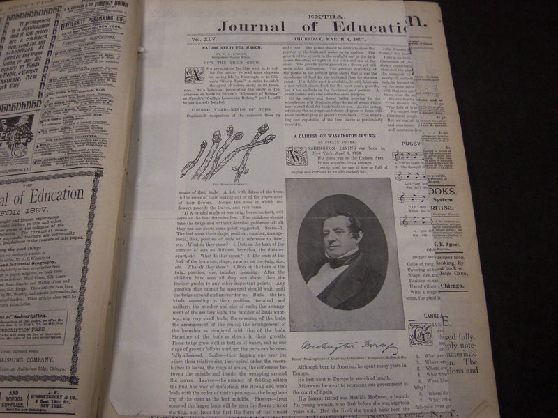 1897 THE JOURNAL OF EDUCATION BOUND VOLUME - GREAT FOLD-OUTS & ILLUS - R 222
