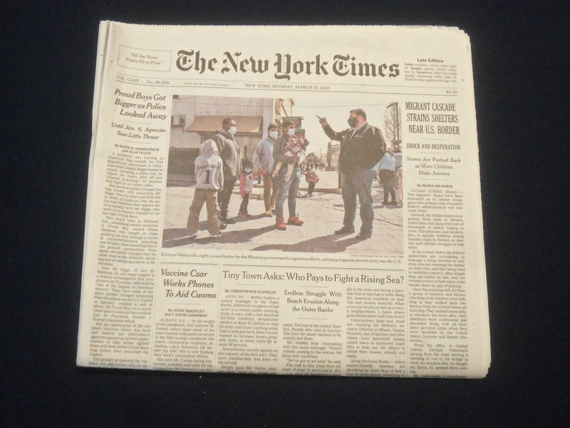 2021 MARCH 15 NEW YORK TIMES - MIGRANT CASCADE STRAINS SHELTERS NEAR U.S. BORDER