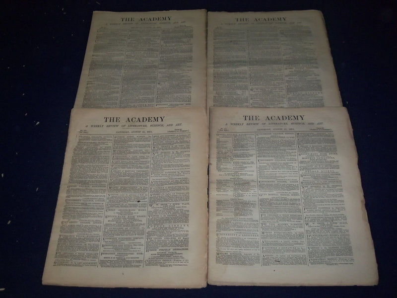 1878 THE ACADEMY WEEKLY REVIEW OF LITERATURE LOT OF 34 ISSUES - LONDON - O 2224