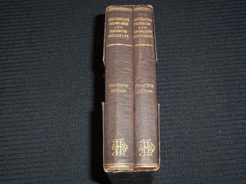 1877 POCKET DICTIONARY ENGLISH & FRENCH - FRENCH & ENGLISH SET OF 2 - KD 4065I