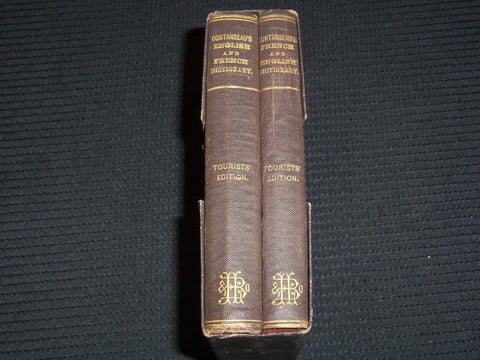 1877 POCKET DICTIONARY ENGLISH & FRENCH - FRENCH & ENGLISH SET OF 2 - KD 4065I