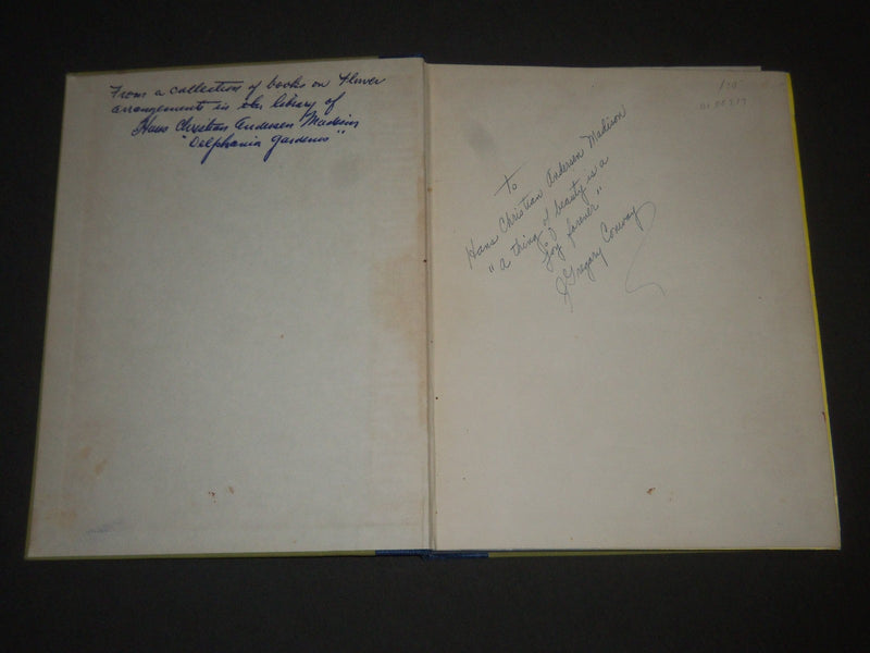 1953 CONWAY'S TREASURY OF FLOWER ARRANGEMENT INSCRIBED BOOK & LETTER - I 1234