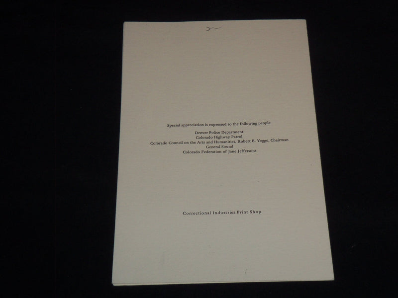 1979 JANUARY 9 INAUGURAL CEREMONY PROGRAM - RICHARD LAMM - J 9512