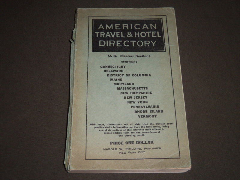 1919 AMERICAN TRAVEL & HOTEL DIRECTORY - U. S. EASTERN SECTION - KD 4288