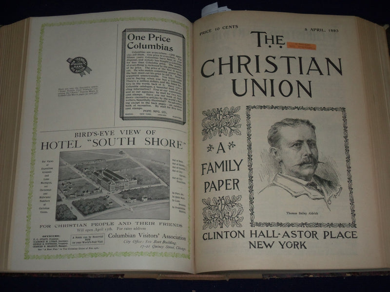1893 JAN 7 - JUNE 24 THE CHRISTIAN UNION BOUND VOLUME - ILLUSTRATIONS - KD 2382