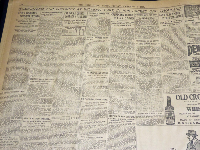 1917 JANUARY 5 NEW YORK TIMES - WILSON TO SEND NOTE TO POWERS - NT 8735