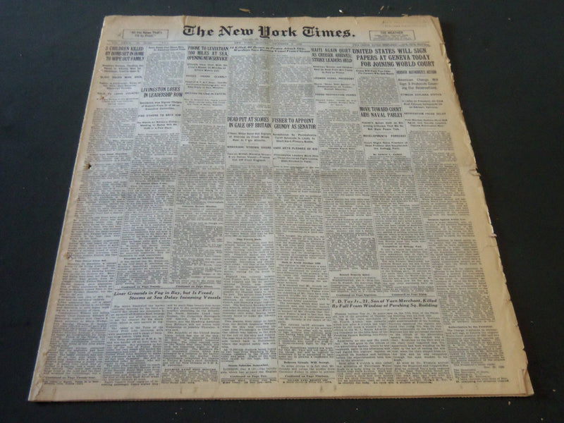 1929 DEC 9 NEW YORK TIMES - U. S. WILL SIGN PAPERS AT GENEVA TODAY - NT 6563