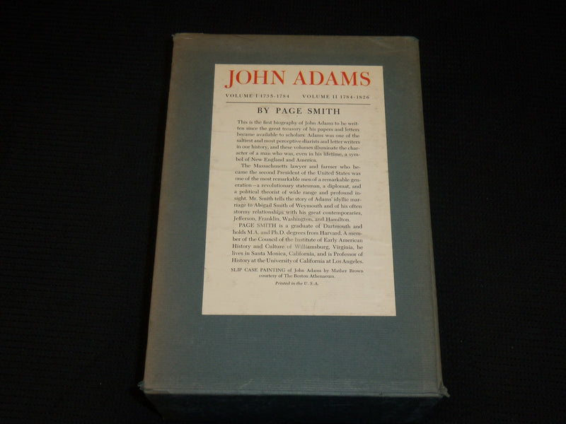 1962 JOHN ADAMS BY PAGE SMITH BOXED SET OF 2 - VOLUME 1 & 2 - KD 5402A
