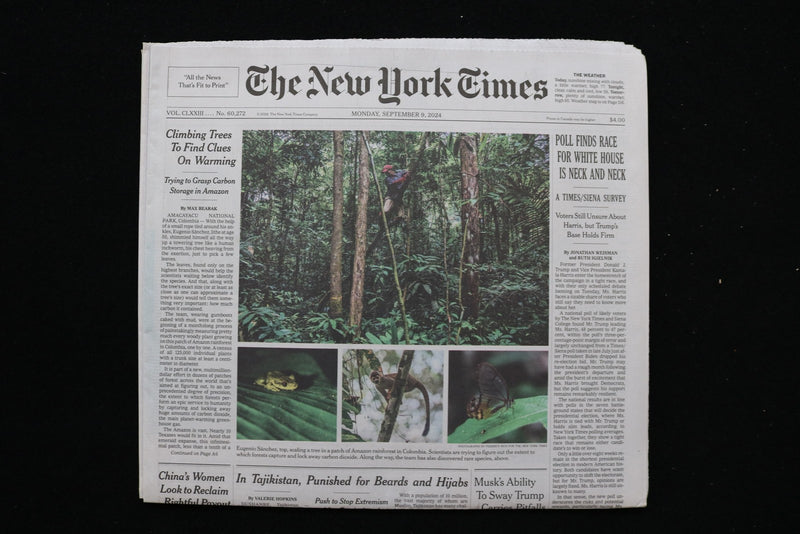 2024 SEP 9 NEW YORK TIMES - POLL FINDS RACE FOR WHITE HOUSE IS NECK AND NECK