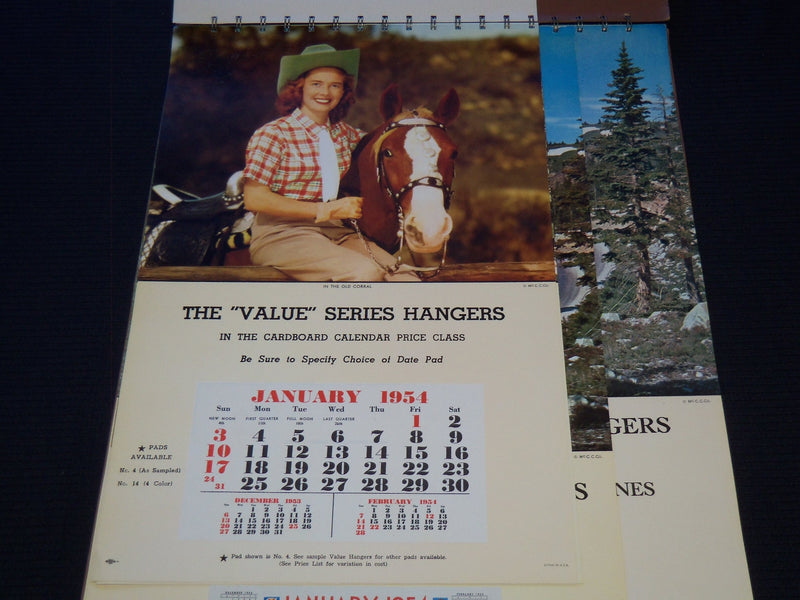 1954 THE GEORGE WASHINGTON HANGERS CALENDAR SALESMAN SAMPLE SHEETS BOOK - C 20