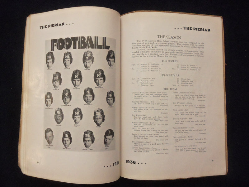 1936 PIERIAN MORTON HIGH SCHOOL YEARBOOK - RICHMOND, INDIANA - YB 1926H