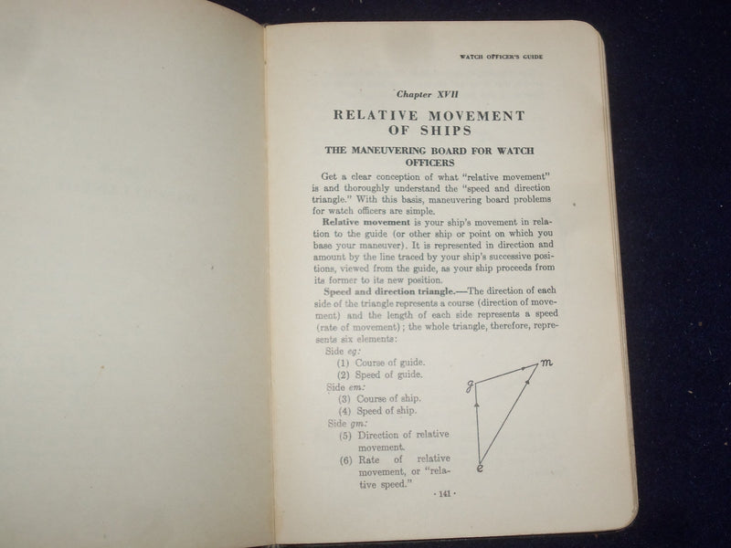 1941 WATCH OFFICER'S GUIDE - U.S. NAVY SOFTCOVER BOOK - J 9360
