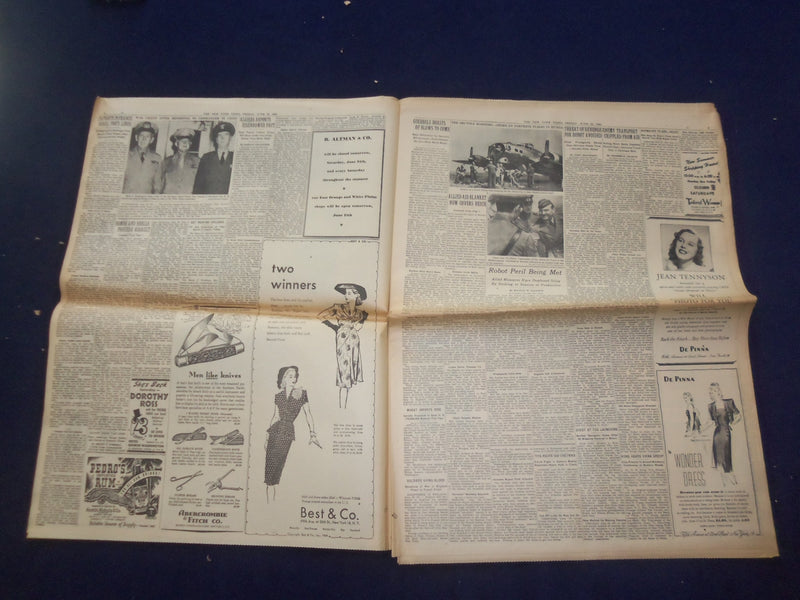 1944 JUNE 23 NEW YORK TIMES - CHERBOURG ASSAULTED AFTER HEAVY BARRAGE - NP 6575