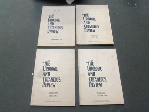 1916 THE UROLOGIC AND CUTANEOUS REVIEW MAGAZINE LOT OF 4 DIFFERENT - O 1983