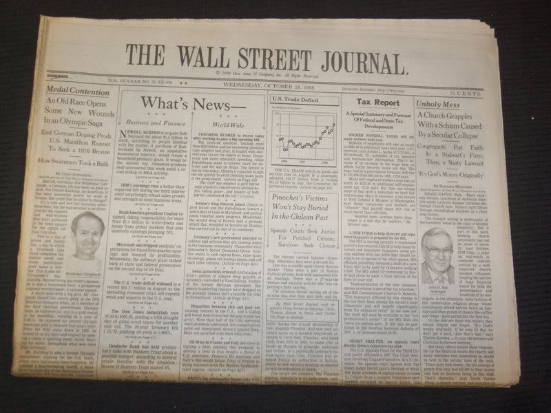 1998 OCT 21 THE WALL STREET JOURNAL - JOHN O. VAN HOFWEGEN, UNHOLY MESS - WJ 252