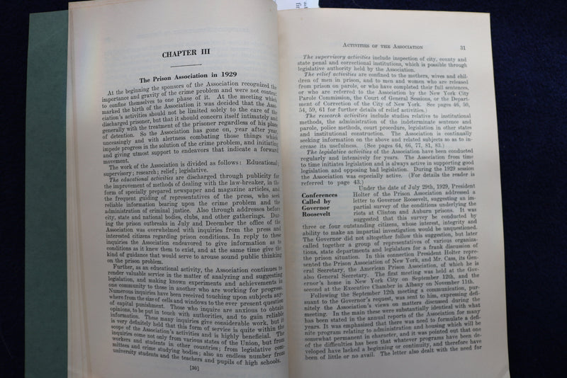 1929 PRISON ASSOCIATION OF NEW YORK ANNUAL REPORT SOFTCOVER BOOK - K 864