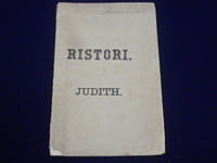 1866 GIACOMETTI'S TRAGEDY OF JUDITH REPRESENTED BY MADAME RISTORI BOOK - J 1887