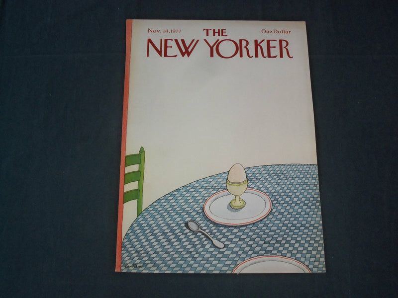 1977 NOVEMBER 14 NEW YORKER MAGAZINE FRONT COVER ONLY - GREAT ART FOR FRAMING