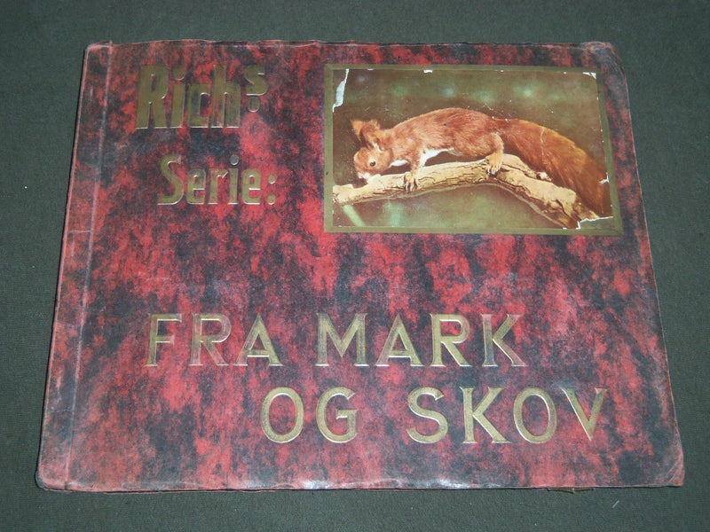 1930'S RICH'S SERIE FRA MARK OG SKOV ANIMAL TOBACCO CARDS ALBUM DANISH - KD 3185