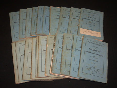 1862-1878 ARCHIVES DES SCIENCES PHYSIQUES ET NATURELLES LOT OF 50 - WR 425